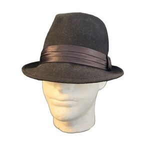 Peter Grimm Black Wool Fedora Trilby Hat 23.25" Men's Hat